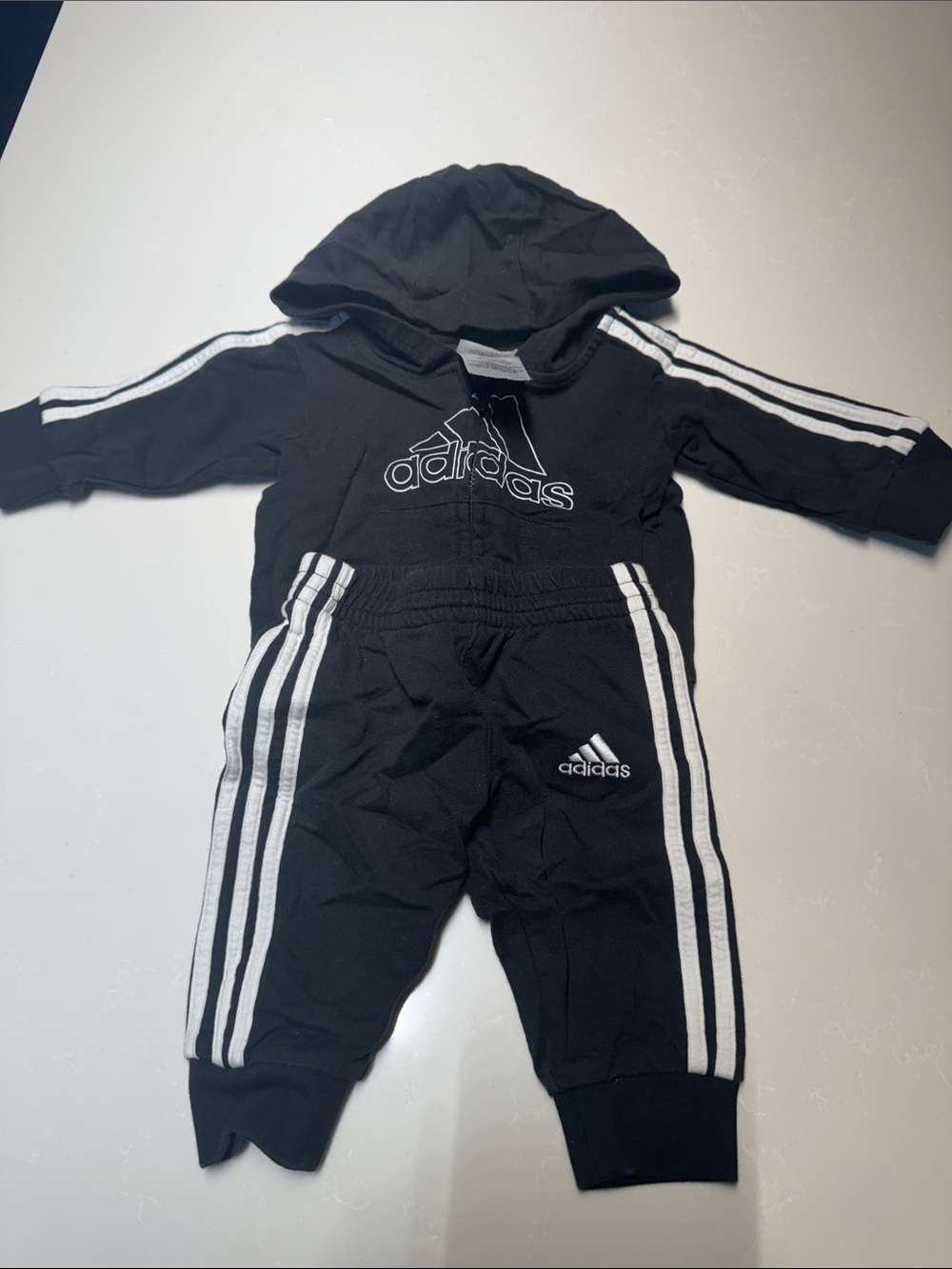 adidas Black & White Kids 2-Piece Track Set